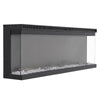 60 Inch Media Electric Fireplace Wall Recessed Inset Fire 3-Side Glass Panoramic