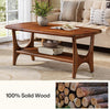 Solid Wood Coffee Table, 47.24” Modern Rectangle Center Table for Living Room