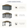 3 x 4m Polycarbonate Hardtop Gazebo with Aluminium Frame and Curtains