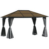 3 x 4m Polycarbonate Hardtop Gazebo with Aluminium Frame and Curtains