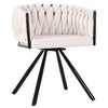 2PC Swivel Velvet Dining Chairs Rotatable Metal Legs Kitchen Chairs Modern Beige