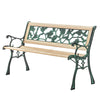 Garden Bench Outdoor Wooden 3 Seater Rose Lattice Cast Iron Legs Patio Park Seat