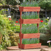 Large Wooden Raised Bed Vegetable Flower Garden Planter Box with Drainage System