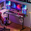 Oversized Large Gaming Desk Metal Frame Computer Table with Cable Tray Hook Hold