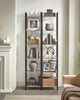 Bookcase 6-Tier Bookshelf Storage Shelving Display Rack Greige Black LLS101B02