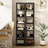 Narrow Bookshelf Bookcase 6 Tier Storage Rack Corner Display Shelf Metal Frame