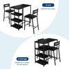 3-Piece Dining Table Set with Storage Shelves,Kitchen Table with 2 Padded Chairs