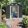 Heavy Duty Metal Garden Shed Outdoor Apex Roof Storage House w/ Free Foundation