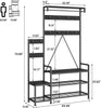 Coat Rack Shoe Bench with Storage Cubbies, Hooks & Top Shelf，Entryway Organizer