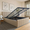 Luxury Plush Velvet Ottoman Bed Frame with Gas Lift Storage, Double & King Sizes