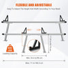 Truck Rack Adjustable 17"-29" Aluminum Pick Up Truck Bed Ladder Rack Carrier