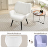 Accent Chair Wingback Armchair with Wood Frame for Living Room Bedroom White