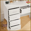 White Dressing Table Vanity Makeup Desk with LED Mirror 5 Drawers & Open Shelves