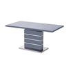 Parini Extending High Gloss Dining Table In Grey With Glass Top