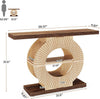 Console Table with Storage, Entryway Sofa Table with Circle Base for Hallway