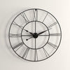 80CM Large Skeleton Metal Roman Wall Clock Big Numerals Giant Open Round Face