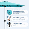 2.7M Garden Parasol Sun Shade Canopy Patio Outdoor Umbrella Crank Tilt UPF 50+