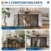 44 in Heavy Duty Dog Crate Furniture End Table Storage Drawers& Open Compartment