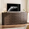 Wooden Dresser with 12 Drawer Chest of Drawer for Living Room Bedroom TV Stand