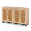126cm Rattan Coffee Bar Cabinet with Adjustable Shelves-Natural
