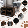 2-In-1 Pet Carrier Portable Cat & Dog Travel Crate Twin-compartment Pet Kennel