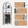 4 Tier Corner Bar Cabinet with LED Light, Glass Holders & Storage,for Home