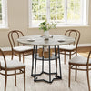 38.6" Round Dining Table 4 w/Storage Shelf Farmhouse Kitchen Table Metal Base