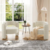 Oversized Barrel Accent Chair Modern Chenille Armchair for Living Room Home