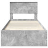 Bed Frame with Drawer Concrete Grey 90 x 190 cm Engineered Wood