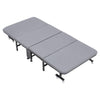 3FT Folding Single Padded Bed Frame Sleep Lounge Sleeper Leisure Guest w/ Wheels