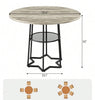 Dining Table Round Wood Top Metal Base Farmhouse Industrial Kitchen Dining Room