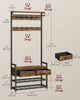 Hall Tree With Bench And Shoe Storage, Hallway Coat Rack With Shoe Bench, 2 Fabr