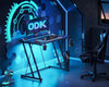 ODK Desk with LED Lights & Power Outlet Gaming Table with Cup Holder 80cm