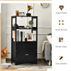 Freestanding Bathroom Floor Cabinet Wooden Tall Storage Cupboard 2 Open Shelves