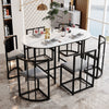 DINING TABLE AND CHAIRS SET MARBLE EFFECT DINING TABLE COMBINATION SPACE-SAVING