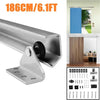 6.1FT Sliding Rail Barn Door Hardware Steel Roller Closet Track System Home Kit