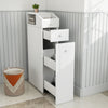 Bathroom Slim Floor Cabinet Narrow Wooden Storage Cupboard Toilet with Drawer Xp