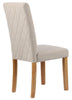 4 X Beige Velvet Dining Chairs Diamond Stitch back Wooden Legs Isabella model