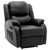 Lounge Recliner Chair PU Leather w/ Adjustable Legrest & Side Pocket, Black