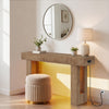 Farmhouse Console Table w/ Sensor Light&Charging Station Narrow Entryway Sofa