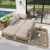 Modular Outdoor Sofa Set w/ Glass Table, Rope-Woven, Garden Patio Furniture Set