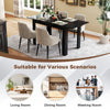 Extendable Dining Table Modern Kitchen Table w/ L-shaped Legs Black