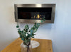 Wall-hung bio-fireplace with glass 900x400 Inox