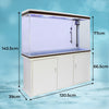 Aquarium Fish Tank Cabinet Large LED Lighting Tropical Marine White 4ft 300L