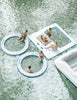 2.4x2.4m Inflatable Floating Dock Swim Platform w/ Ladder Pump Bag for Lake
