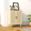 Wooden Storage Cabinet with Rattan Decorating Buffet Sideboard Accent Cabinet