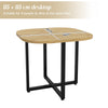4 Seater Dining Table and Chairs Set Square Wooden Kitchen Table Metal Legs Oak