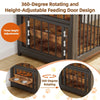 Large Dog Crate Wooden Kennel Heavy Duty Cage with Feeder End Table Pet Furnitur