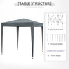 2m x 2m Garden Heavy Duty Pop Up Gazebo Marquee Party Tent Canopy Grey