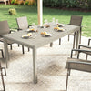 Extending Garden Table, Aluminium Outdoor Dining Table for 8-10, Light Grey